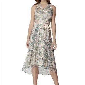 Tahari embroidered high low dress